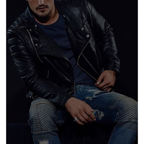 One Man Show Jadakiss Motorcycle Lambskin Jacket - Picture 2 of 12